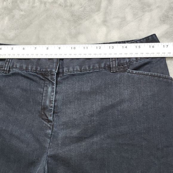 J.Jill Jeans Womens 10 Blue Dark Wash Stretch Denim Mid Rise Flare Leg Preppy - Picture 7 of 11